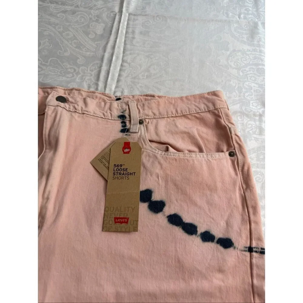NWT Levi’s 569 Loose Straight Tie Dye Denim Shorts Size 44 New